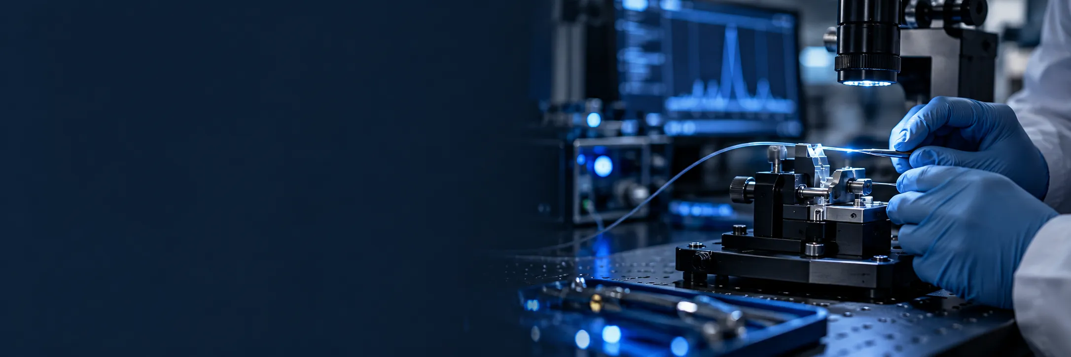 Illustrative optical fiber research workstation and measurement equipment